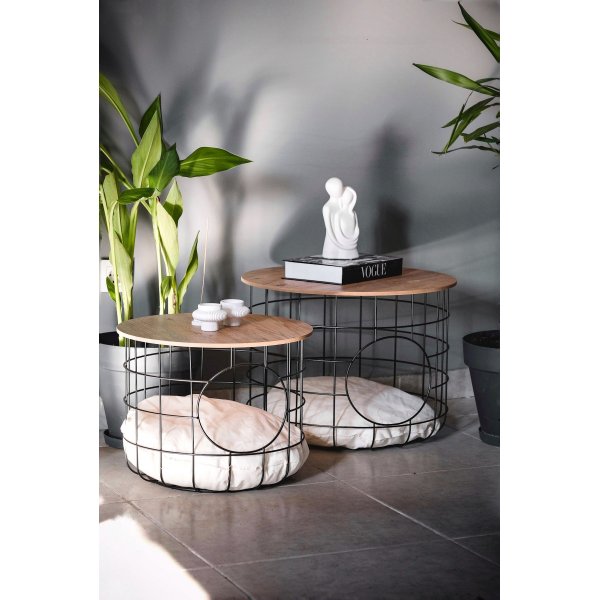 Cat sofabordsett - Furu/svart Cat sofabordsett - Furu/svart