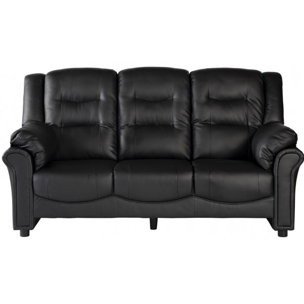 Vera 3-seters sofa i sort PU + M�belpleie Skinnbeskyttelse