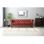 Sofa Chesterfield 3-seter i brunt PU - Charles