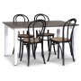 Skagen spisegruppe; spisebord 140 cm - Hvit / brunbeiset eik med 4 stk Danderyd No.18 spisestoler Svart