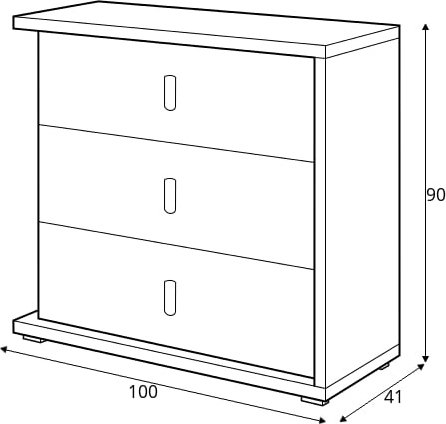Simi kommode 100 cm - Hickory/hvit Simi kommode 100 cm - Hickory/hvit