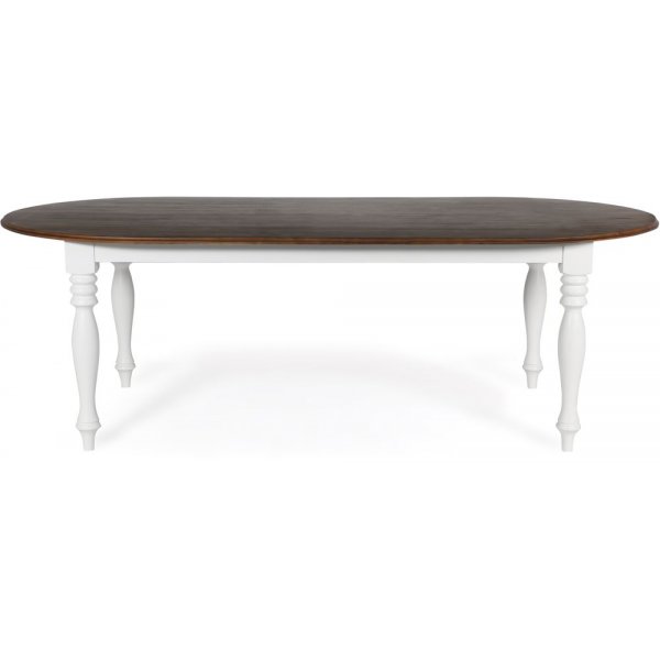 New England ovalt spisebord 230 cm - Hvit/Brunbeiset New England ovalt spisebord 230 cm - Hvit/Brunbeiset