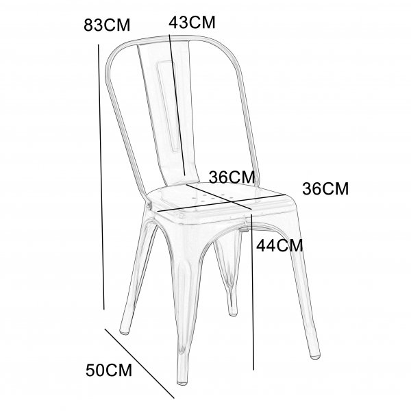 Iris spisestuestol i svart metall Iris spisestuestol i svart metall