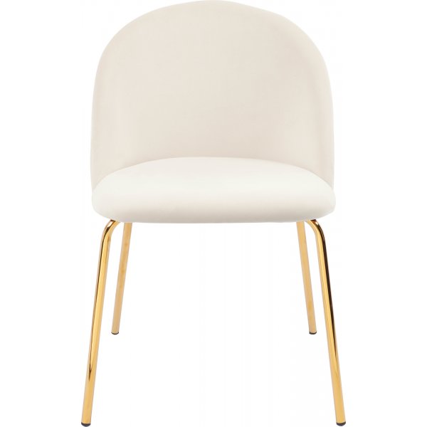 Plaza velvet stol - Beige / Messing + Mbelftter