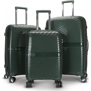 Oslo grønn koffert med kodelås sett med 3 kofferter