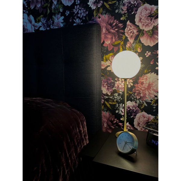 Bordlampe Molekyl - matt messing / opalhvit