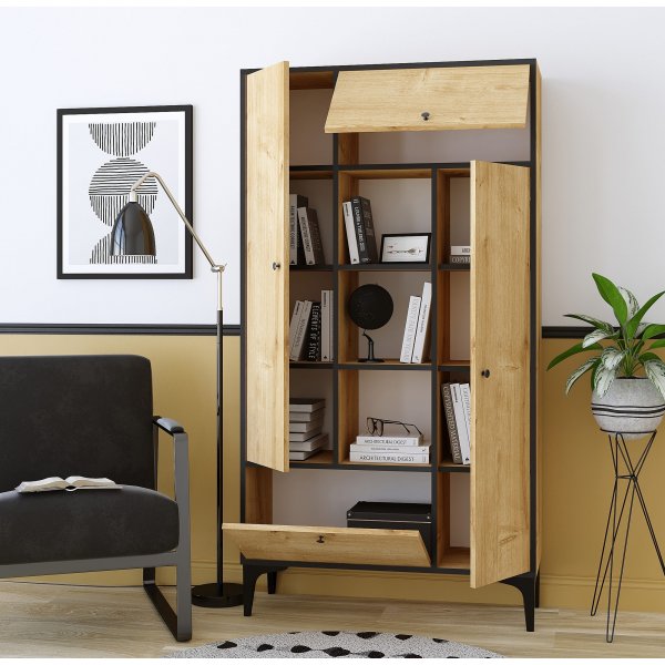 Pera skap - Safir eik/sort