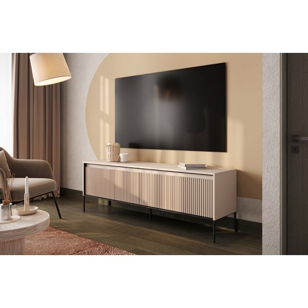 Trend media benk B167 cm - Beige/svart