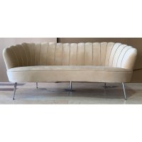 Snäckan 3-seter sofa - Beige fløyel / Krom Snäckan 3-seter sofa - Beige fløyel / Krom