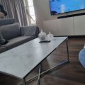 Kundebilde Palasso sofabord 110 cm - Krom / Lys marmorering