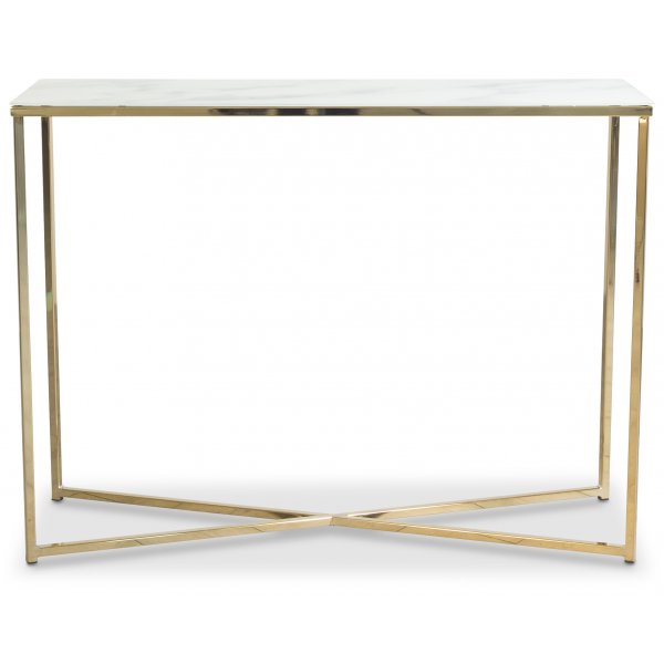 Palasso konsollbord - Messing/lys marmorering