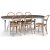 Skagen spisegruppe; spisebord 160/210x90 cm - Hvit / brunoljet eik med 6 stk Danderyd No.16 stoler whitewash