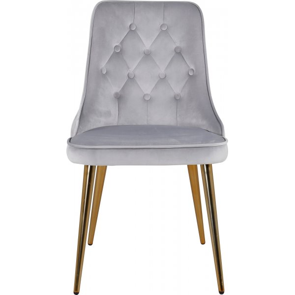 Alice Deluxe spisestol - Lysegr/messing