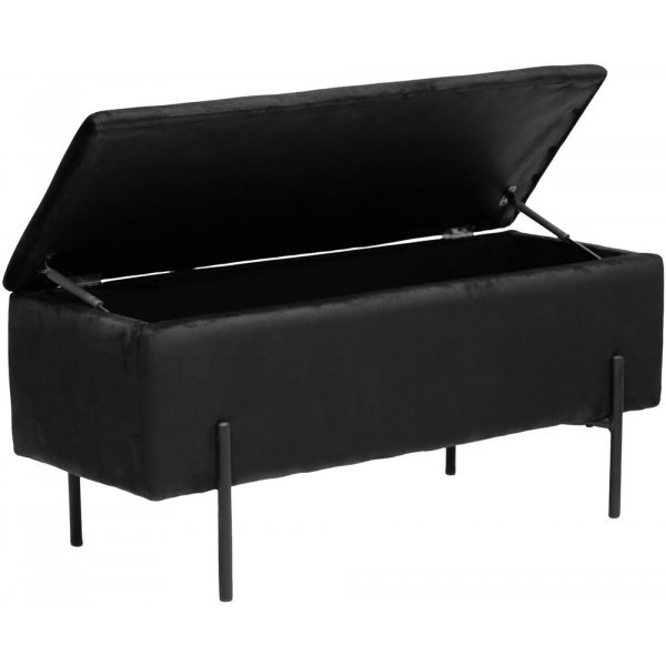 Watford-benk med lagring - svart