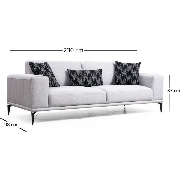 Nikea 3-seters sovesofa - Grå Nikea 3-seters sovesofa - Grå