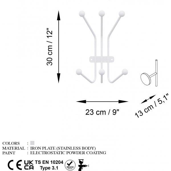 Maur kleshenger - Hvit Maur kleshenger - Hvit