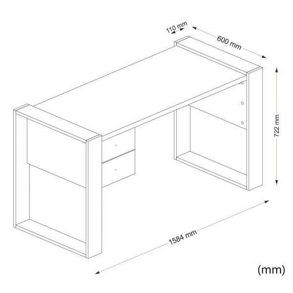 Lord skrivebord - Hvit/valnøtt Lord skrivebord - Hvit/valnøtt