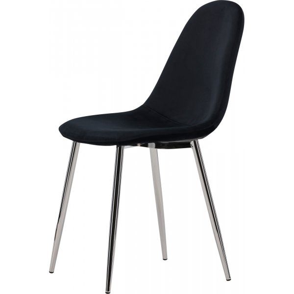 Bridge spisestuestol - Sort fløyel/krom Bridge spisestuestol - Sort fløyel/krom