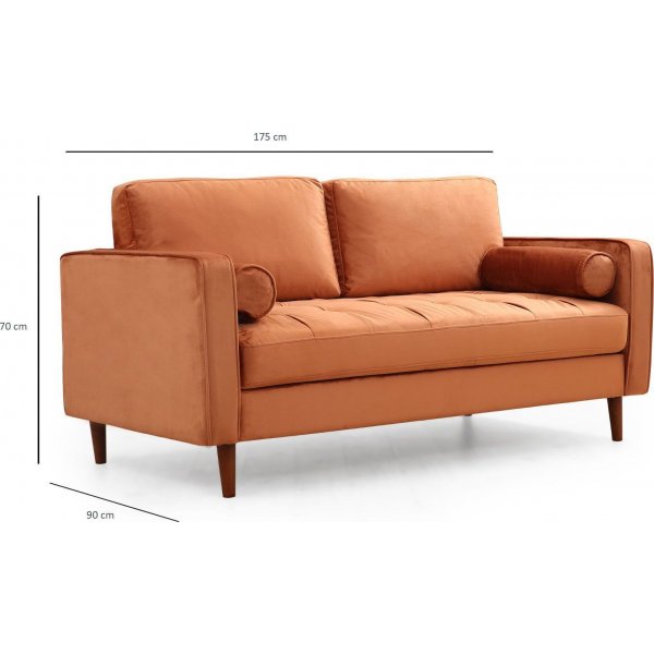 Gabby 2-seters sofa - Oransje Gabby 2-seters sofa - Oransje