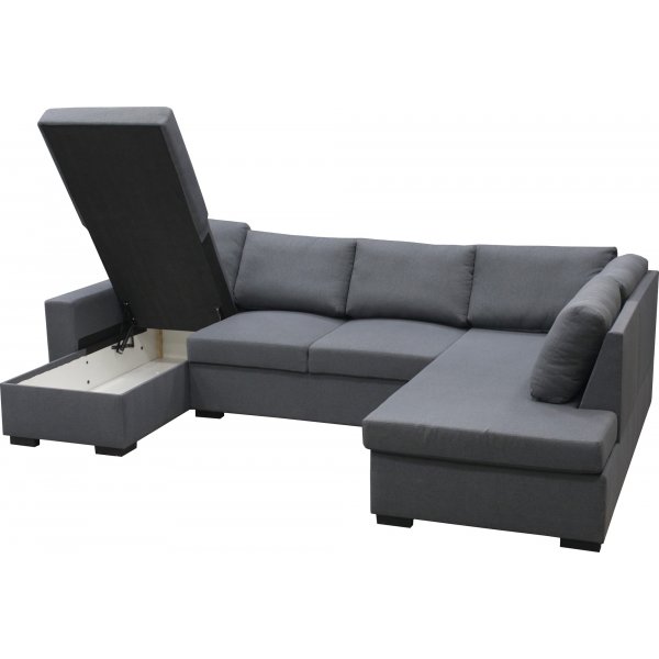 Sofa U-formet sofa 309 cm mørkegrå stoff - Solna + Tekstilrens for møbler Sofa U-formet sofa 309 cm mørkegrå stoff - Solna + Tekstilrens for møbler