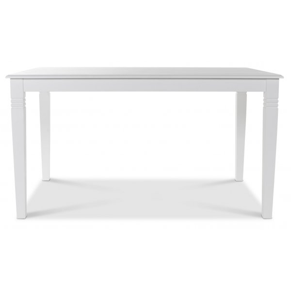 Mellby spisegruppe 140 cm bord med 4 sorte Dalsland knaggstoler - Hvit / Sort