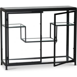 Winchester vitrine skap i plate - Svart metall / Glass + Møbelføtter Winchester vitrine skap i plate - Svart metall / Glass + Møbelføtter