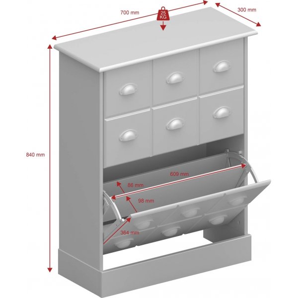 Nola skoskap - Sort/beige Nola skoskap - Sort/beige