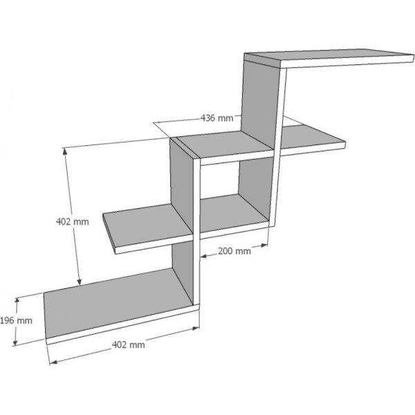 Plane vegghylle - Hvit