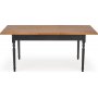 Shell spisebord 120-160 cm - Mrk eik/sort