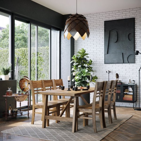 Hytte spisebord i resirkulert tre