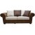 Delux 2-seter sofa med konlvoluttputer - Brun/Beige/Vintage