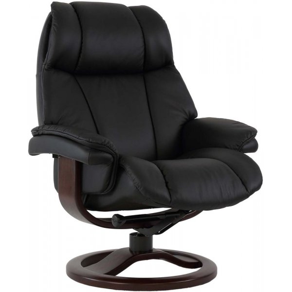 Hjellegjerde General lenestol med fotskammel - Sort/espresso Hjellegjerde General lenestol med fotskammel - Sort/espresso