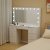 Cara hvitt toalettbord med belysning og håndtak i krystall