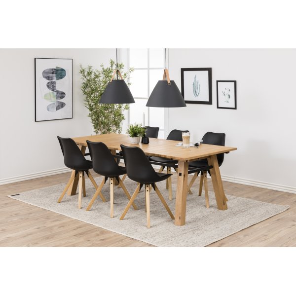 Dima spisestuestol - Sort PU/gummitre