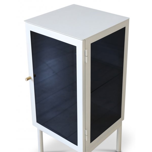 Revel nattbordskap, h�yre - Messing/hvit