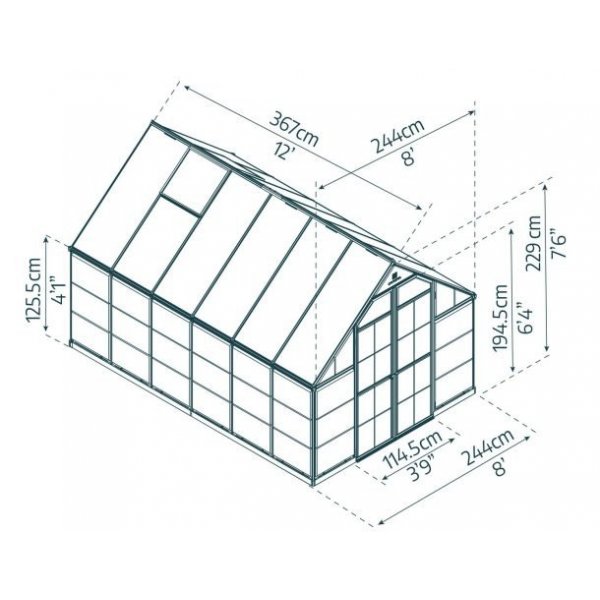 Drivhusbalanse grå - 8,8 m² Drivhusbalanse grå - 8,8 m²