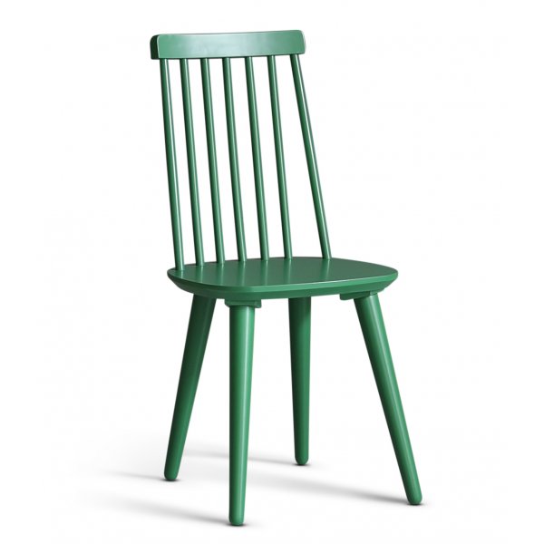 Dalsland spisegruppe: Spisebord i sort/eik med 6 grnne stoler