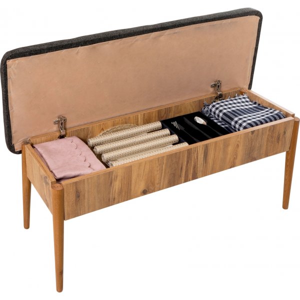 Vina 1053 spisegruppe med sofa - Furu/antrasitt + 6.00 x Stolpute Vina 1053 spisegruppe med sofa - Furu/antrasitt + 6.00 x Stolpute
