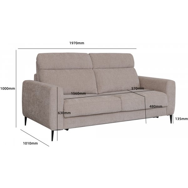 Sovesofa, foran, beige - Hoven Sovesofa, foran, beige - Hoven