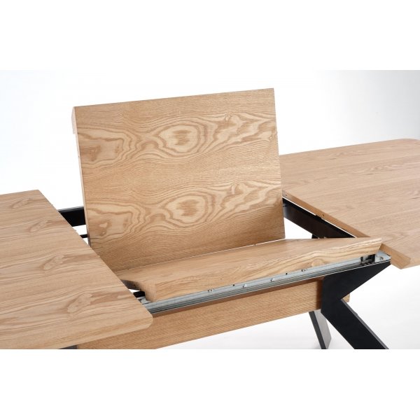 Bermuda spisebord 160-220 cm - Eik/sort Bermuda spisebord 160-220 cm - Eik/sort