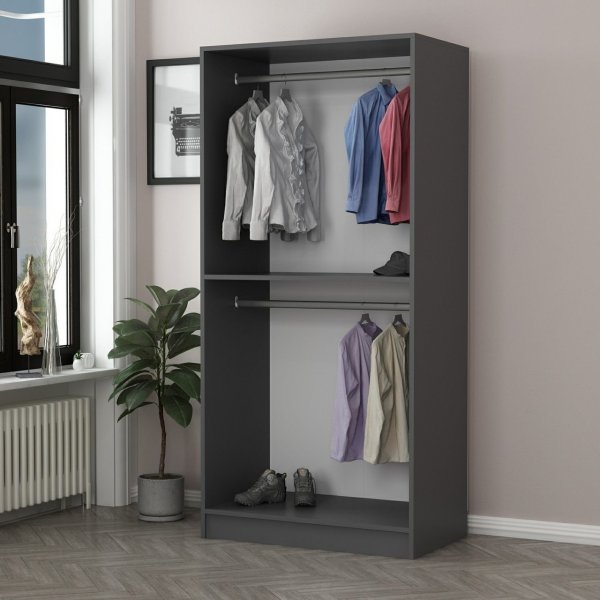 Cavolo garderobeskap 90 cm - Antrasitt/damp Cavolo garderobeskap 90 cm - Antrasitt/damp