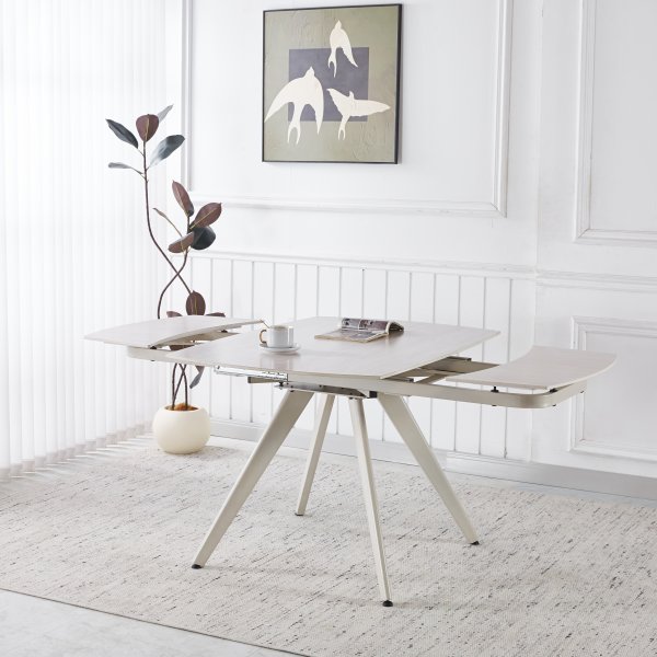 Saturnus spisebord uttrekkbart 120 til 180 cm - Beige travertin