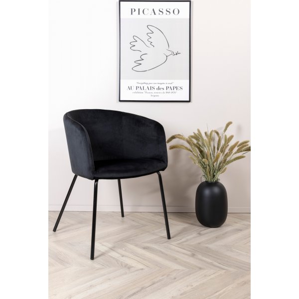 Tiber stol - Svart fløyel Tiber stol - Svart fløyel