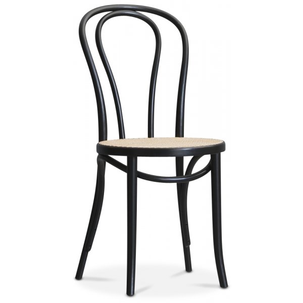 PiPi spisegruppe, rundt spisebord Ø120 cm inkludert 4 stk. Stol No18 i bøyd tre - Svartbeiset tre PiPi spisegruppe, rundt spisebord Ø120 cm inkludert 4 stk. Stol No18 i bøyd tre - Svartbeiset tre