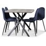 Smokey spisegruppe, spisebord med 4 Carisma flyelsstoler - Bl