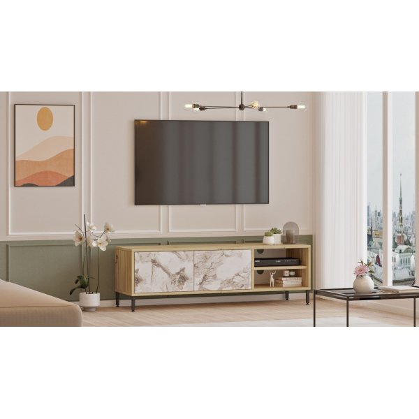 Retro mediebenk 3 - Felt/marmor Retro mediebenk 3 - Felt/marmor