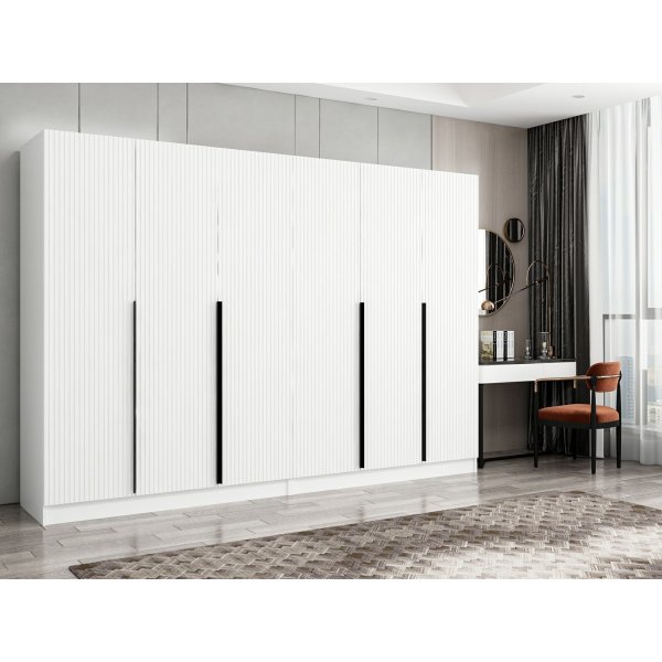 Cikani garderobeskap 270x52x210 cm, variant B - Hvit Cikani garderobeskap 270x52x210 cm, variant B - Hvit