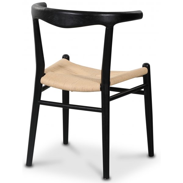 Spisegruppe Pegani marmor spisebord inkl. 6 Berit spisestol - Mørk marmor / natur repsits Spisegruppe Pegani marmor spisebord inkl. 6 Berit spisestol - Mørk marmor / natur repsits