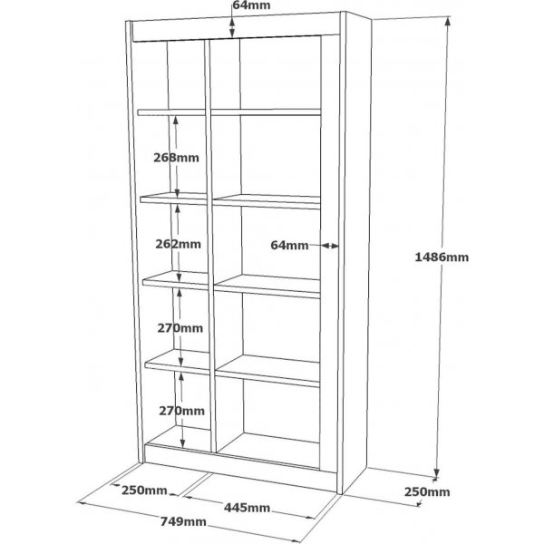 Luvio bokhylle 23 - Eik/sølv Luvio bokhylle 23 - Eik/sølv