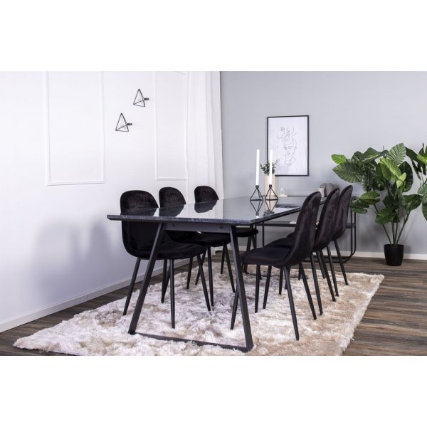 Spisebord Duffy 200 cm - Svart/grå Spisebord Duffy 200 cm - Svart/grå